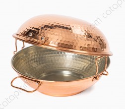 Copper Hammered Cataplana - Flat Bottom