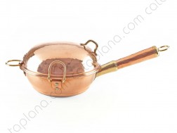 Copper Handcrafted Hammered Cataplana/WOK (copper handle)